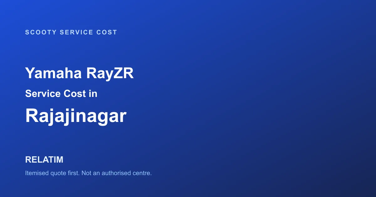 Yamaha RayZR Service Cost in Rajajinagar, Bangalore